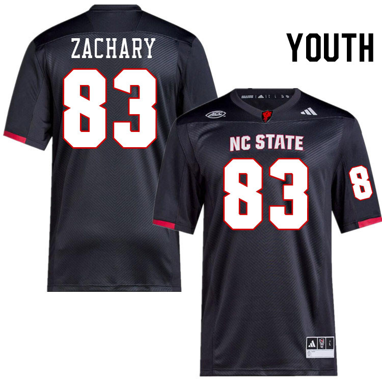 Youth #83 Christian Zachary NC State Wolfpack College Football Jerseys Stitched-Black